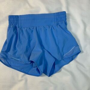 Lululemon High Rise Running Shorts sky Blue